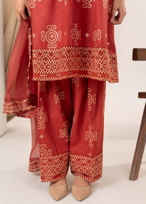 Chili red Short Frock for Women