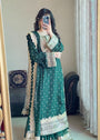 Bottle green Gharara for Women