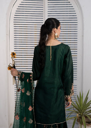 Bottle green Kurta Set for Women
