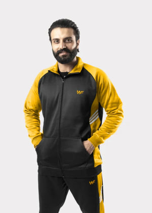 Black, mustard Tracksuit for Men