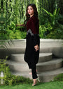 Maroon, black Kurta Set for Women
