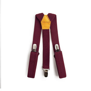 Burgundy Suspenders for Kids Unisex