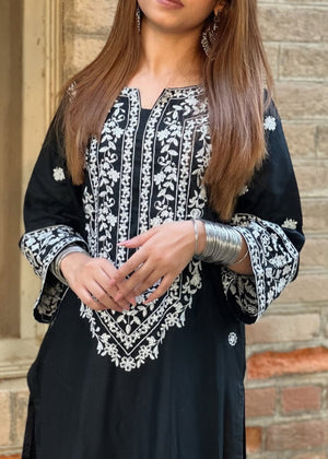 Black Kurta Set for Women