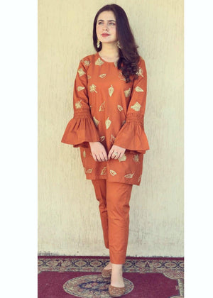 Tangerine Kurta Set for Women