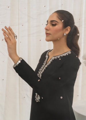 Black Kurta Set for Women