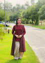 Cherry red Kurta Set for Women