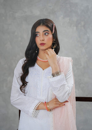 White Kurta Set for Women