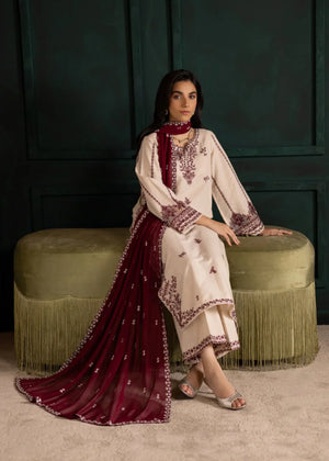 Maroon, cream Kurta Set for Women