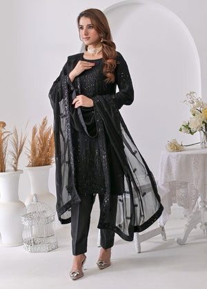 Black Kurta Set for Women