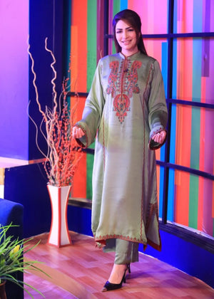 Apple green Kurta Set for Women