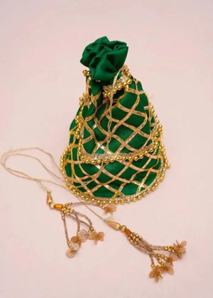 Forest green Potli Bag for Women