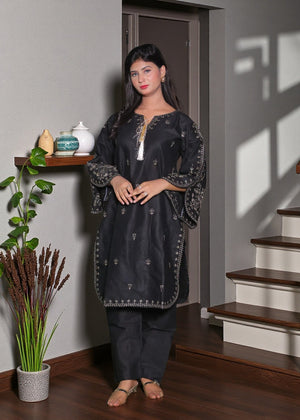 Black Kurta Set for Women