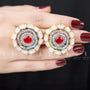 Ruby red Earrings for Women