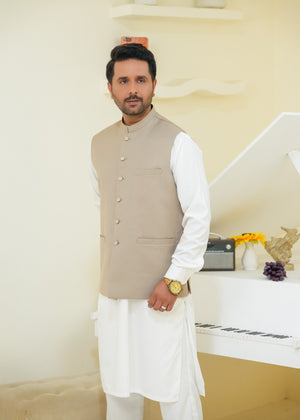 Camel brown Waistcoat for Men