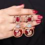 Ruby red Earrings for Women