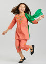Peach pink Kurta Set for Girl
