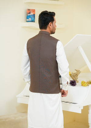 Coffee brown Waistcoat for Men