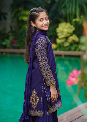 Navy blue Gharara for Girl