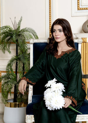 Bottle green Kurta Set for Women
