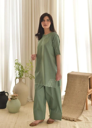 Moss green Kurta Set for Women