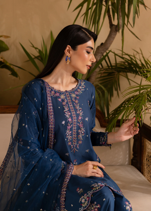 Prussian blue Kurta Set for Women