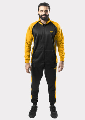 Black, mustard Tracksuit for Men