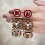 Ruby red Earrings for Women