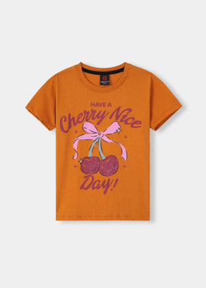 Rust orange T Shirt for Girl