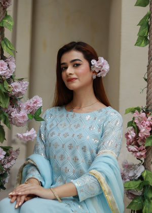 Sky blue Sharara for Women
