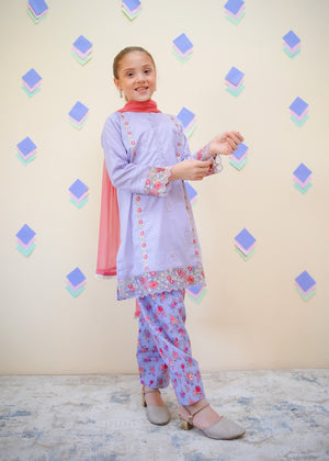 Lilac Kurta Set for Girl