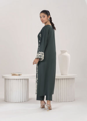 Bottle green Kurta Set for Women