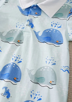 Light blue Romper for Boy Newborn