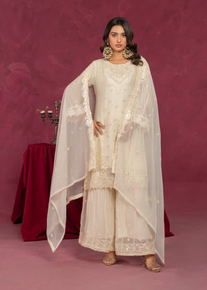 Cream Gharara for Women
