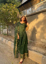Bottle green Kurta Set for Women