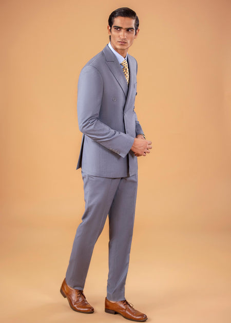 Three Piece Suit - Peak Lapel - Navy Blue – Mohtaram