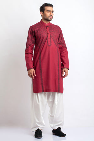 White Cotton-Silk Blend Sherwani Inner Kurta and Pants – The house of  Arsalan Iqbal