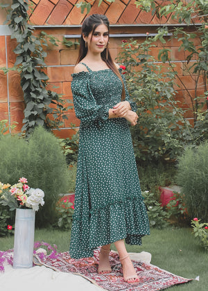 Jade Green Tulle Dress – ZoyaHussain