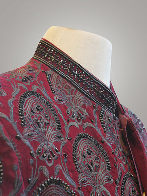 Maroon Prince Coat for Men