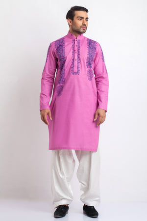 White Cotton-Silk Blend Sherwani Inner Kurta and Pants – The house of  Arsalan Iqbal