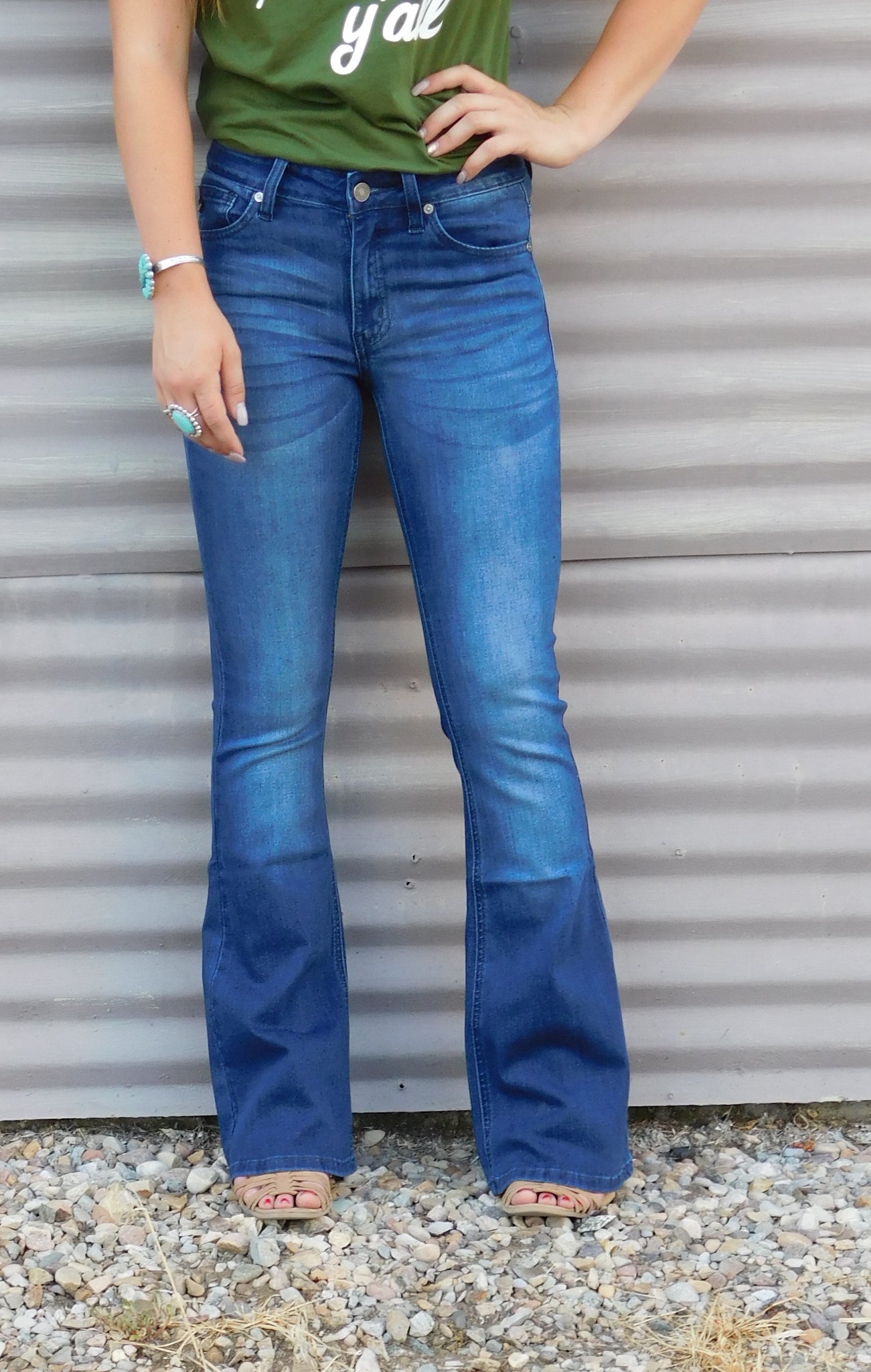 kancan petite flare jeans