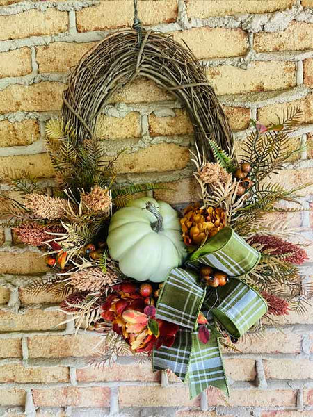 thanksgiving, fall wreath made by Amanda from Wreath 'N' Around