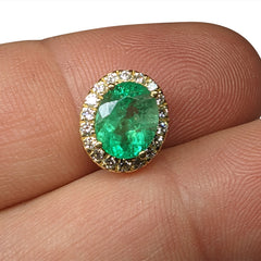 1.84ct GIA Certified Colombian Emerald and Diamond Slider Pendant