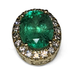 1.84ct GIA Certified Colombian Emerald and Diamond Slider Pendant