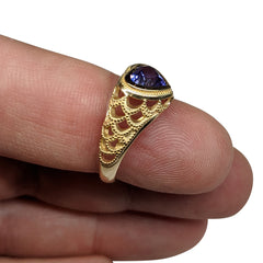 1.46ct Colour Change Unheated Sapphire set in 18k Yellow Gold