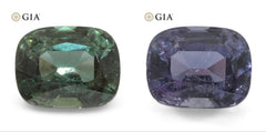 0.88ct Cushion Alexandrite GIA Certified Sri Lanka Blue-Green to Purple