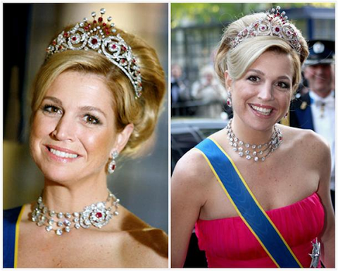 Princess (now Queen) Máxima wearing the Peacock Tiara in 2009