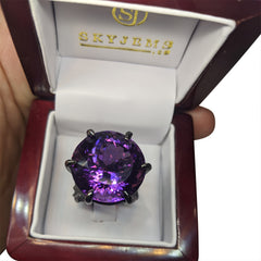 32.55ct Amethyst Vine Ring set in 14kt Black Gold