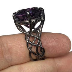 32.55ct Amethyst Vine Ring set in 14kt Black Gold