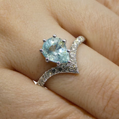 1.87ct Blue Paraiba Tourmaline and Diamond Ring set in 18k White Gold