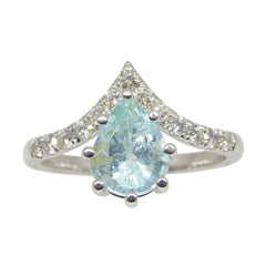 1.87ct Blue Paraiba Tourmaline and Diamond Ring set in 18k White Gold